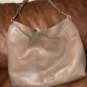 Coach Taupe Leather Hobo Bag